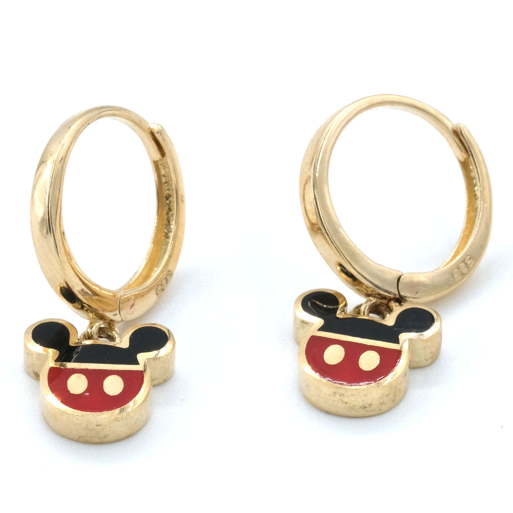 14 K Gold Kids' Earrings Mickey Figured