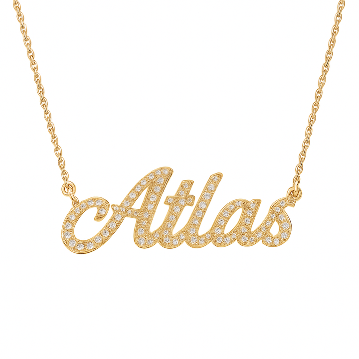 0.20 Karat Pırlanta İsimli KOLYE " ATLAS " 5 HARF - Güzelse Çizgidendir