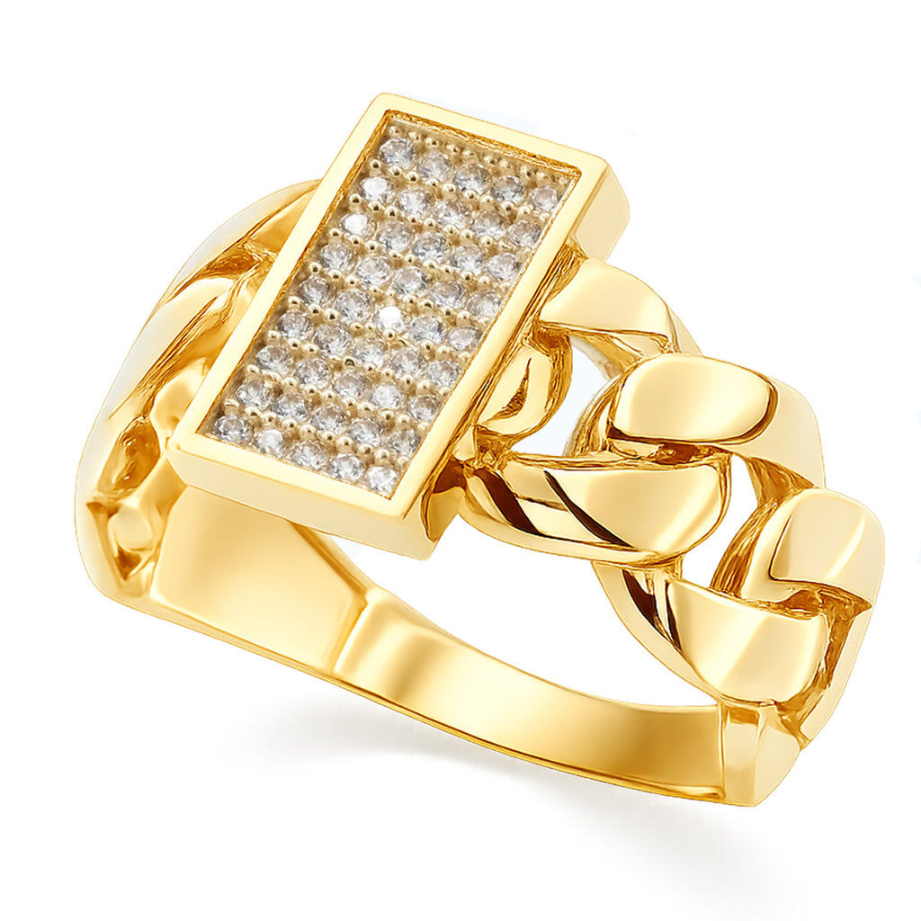 14 K Gourmette Chain Gold Ring