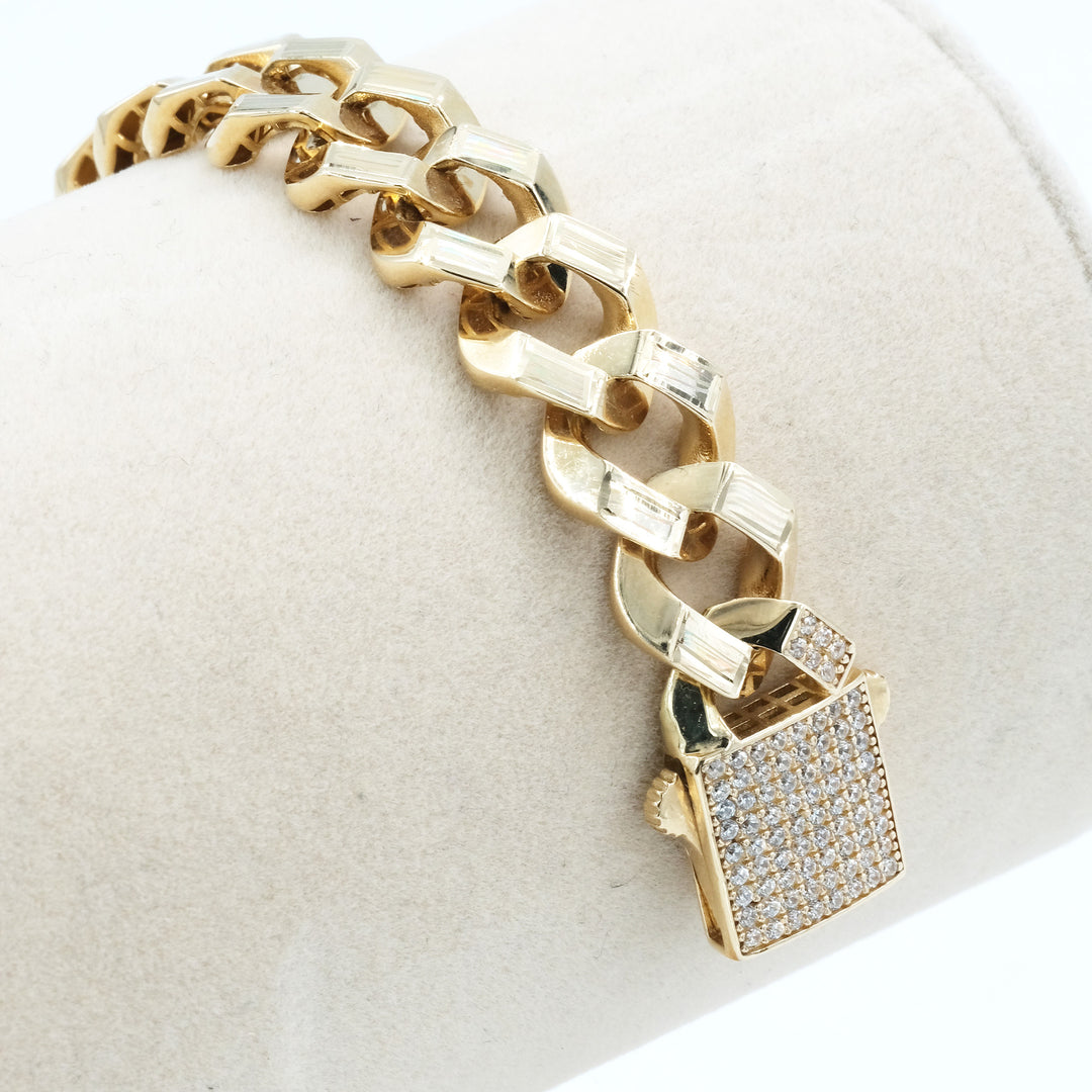 14 Ayar Taşlı Gurmet Kilitli Bileklik