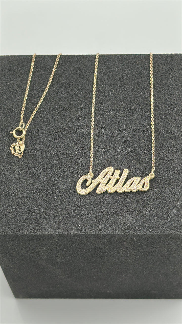 0.20 Karat Pırlanta İsimli KOLYE " ATLAS " 5 HARF - Güzelse Çizgidendir