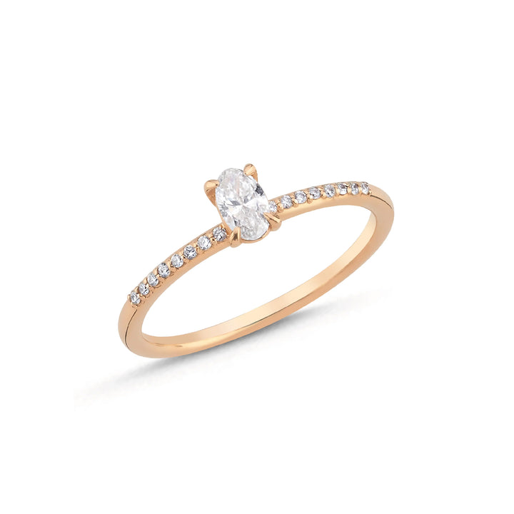 0,40 Ct FCSi Oval Pırlanta Yüzük 14 Ayar Altın - Güzelse Çizgidendir