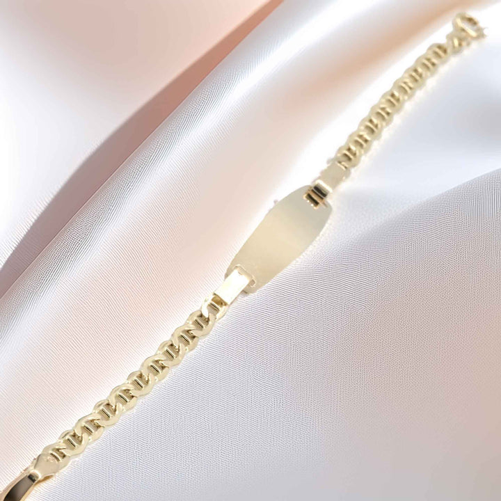 14 Ayar Altın 3,93 Gr Plakalı Çocuk Bilekliği – İsim Yazılabilir - Güzelse Çizgidendir