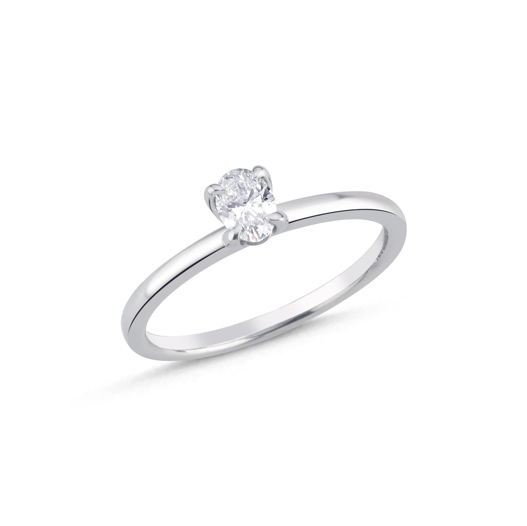 0,30 Ct FCSi Oval Diamond Ring White Gold