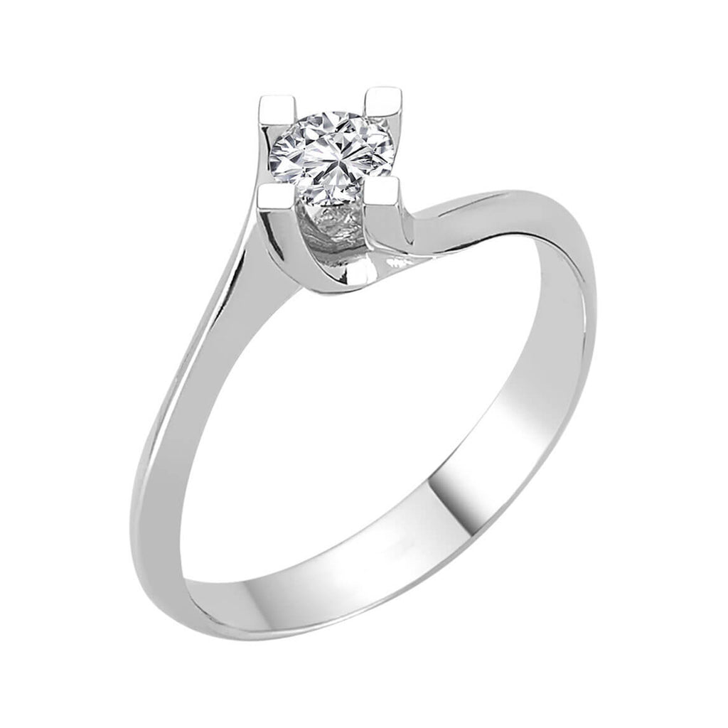 Solitaire Diamond 0,43 Carat Ring 14 K 2 g Gold