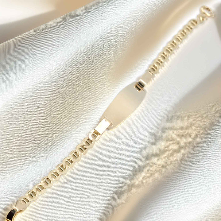 14 Ayar Altın 2,7 Gr Çocuk Bilekliği – İsim Yazılabilir Plakalı, Sertifikalı - Güzelse Çizgidendir