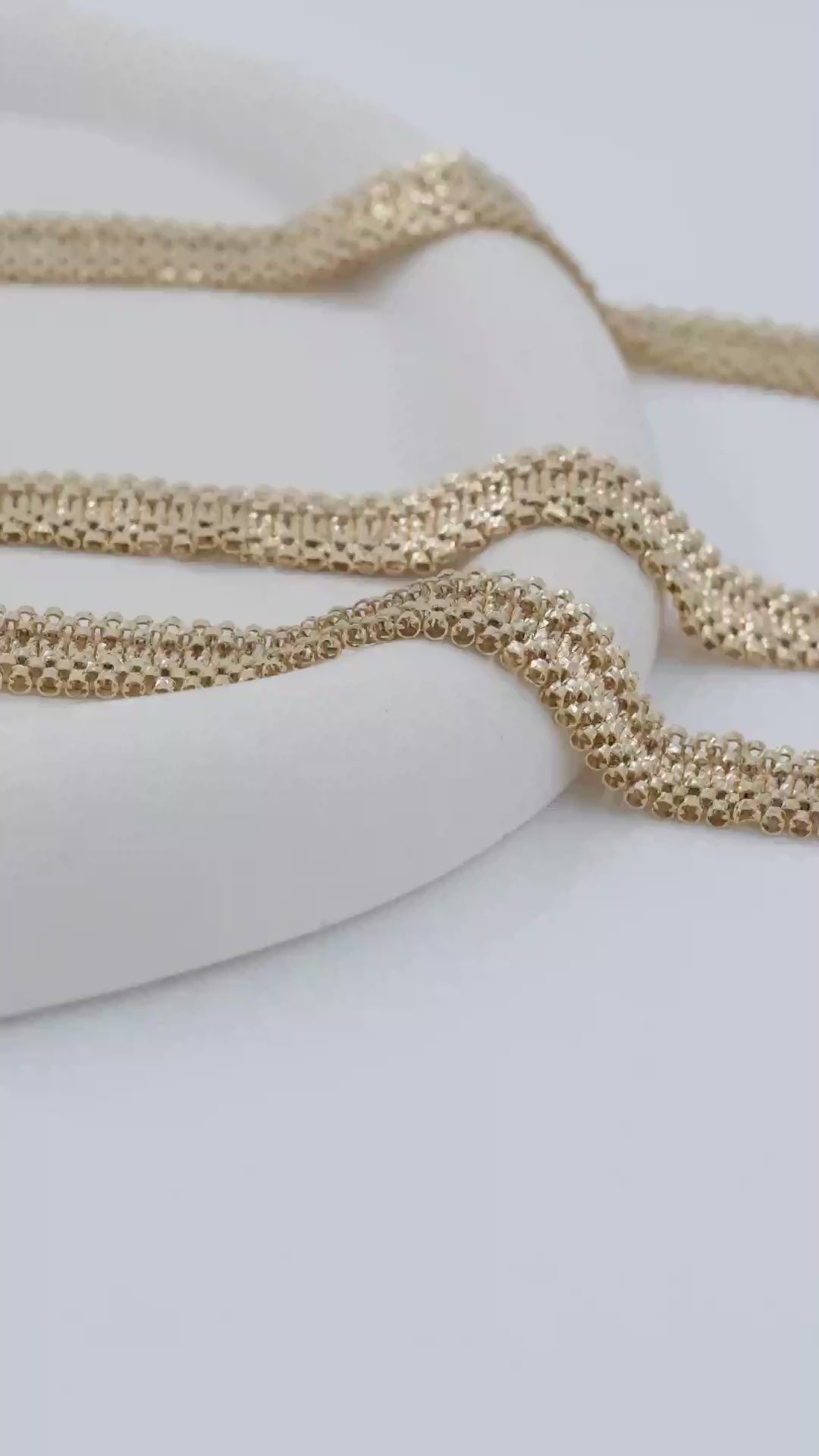Altın Hasır "Mesh" Model Set – 2’li Kombin "Kolye & Bileklik"